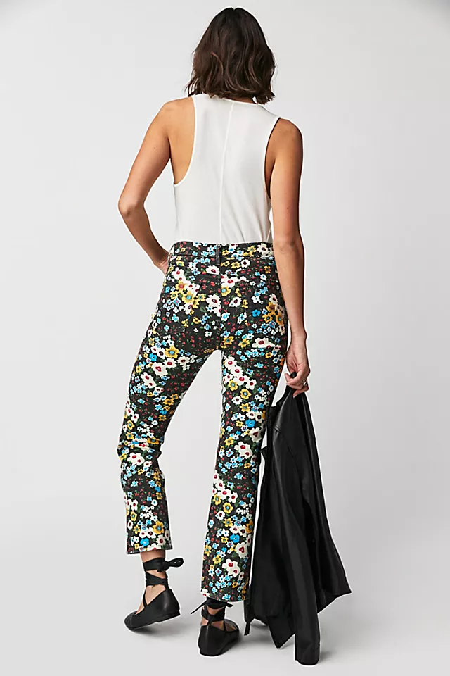 MOTHER The Printed High-Waisted Jeans Pushing Diasies