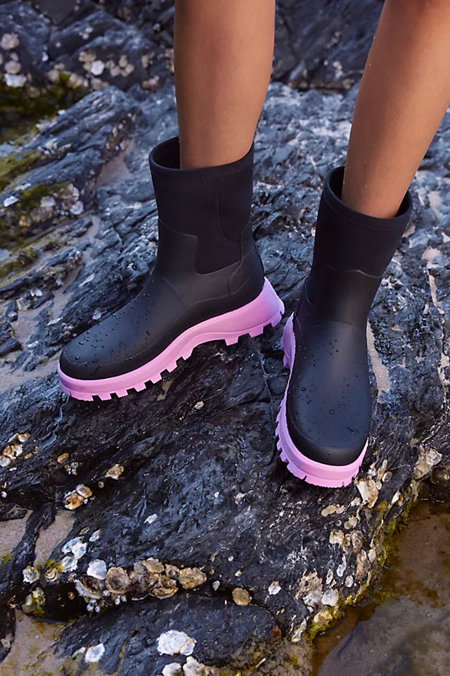 Hunter Short City Explorer Short Neoprene Boots Black / Pink Fizz