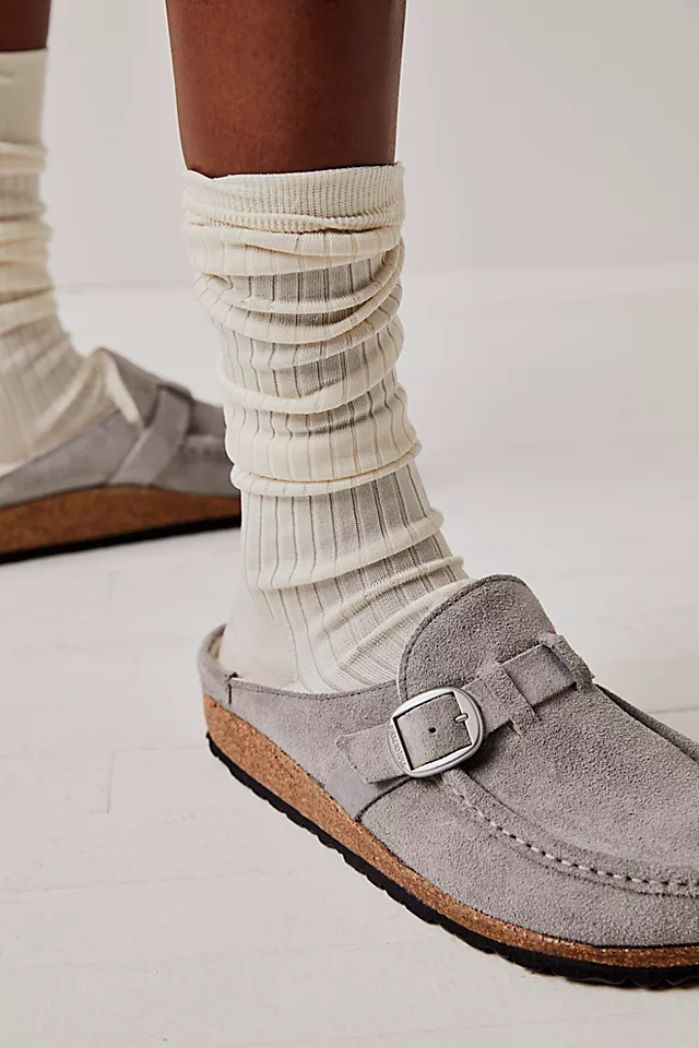 Buckley Shearling Birkenstock Stone Coin Suede