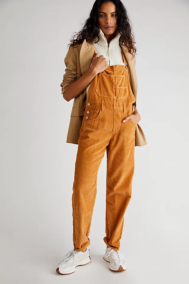 Ziggy Cord Overalls Tan