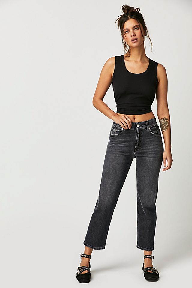 Closed Milo Mid-Rise Bf Jeans Dark Grey