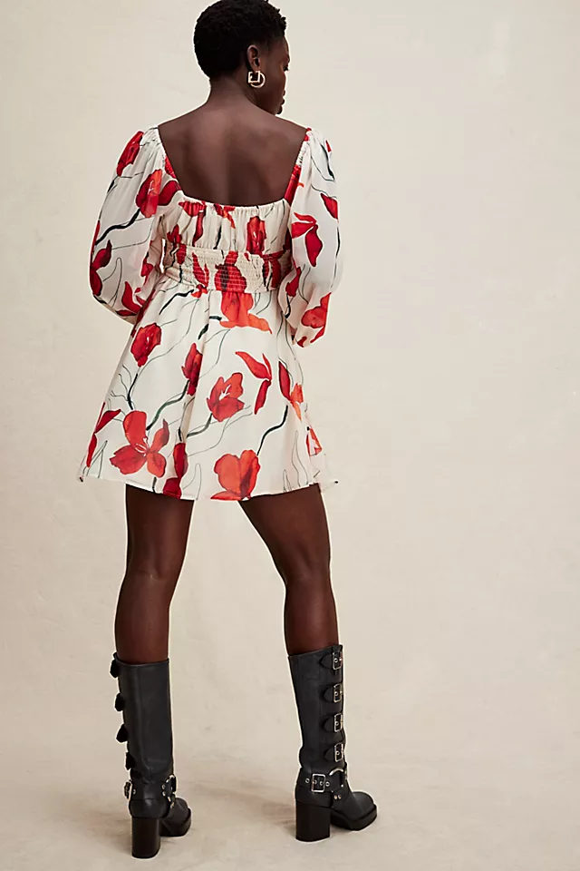 Hutch Bertie Dress Ivory Red Poppy