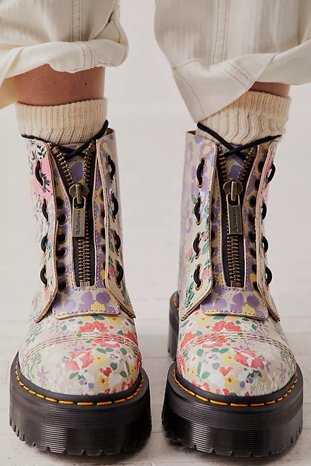 Dr. Martens Sinclair Zip Front Boots Floral Mashup