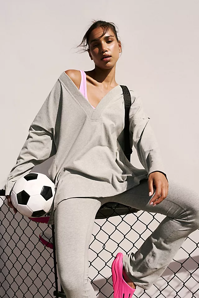 Hot Shot Reversible Long Sleeve Set Heather Grey