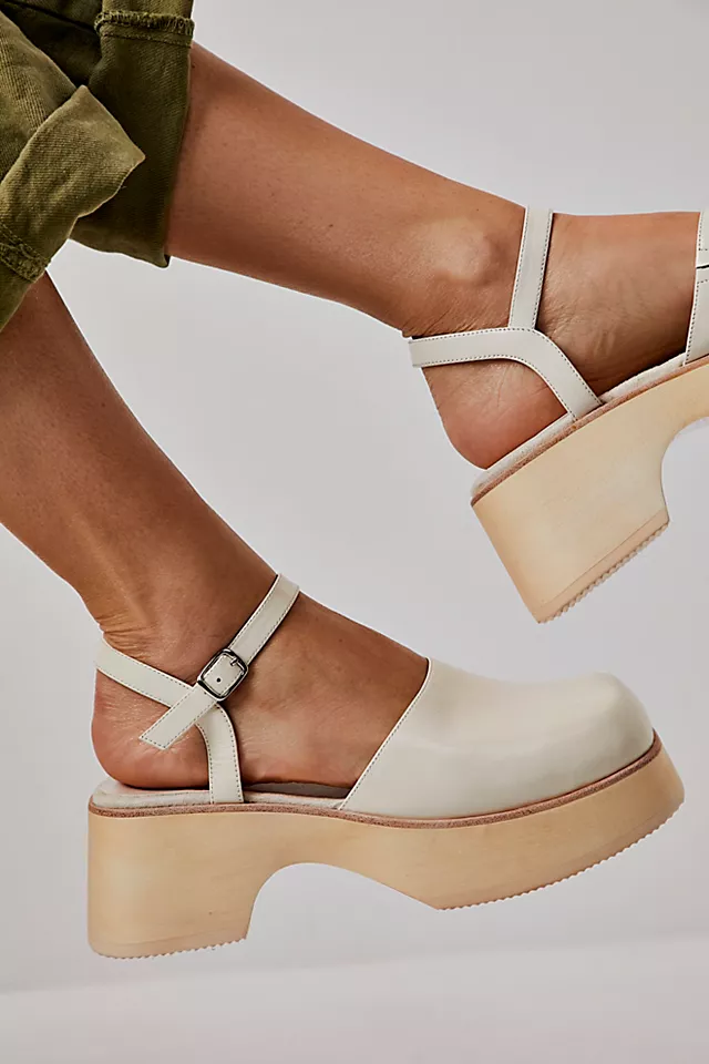 Addy Platform Mary Janes Ivory Natural