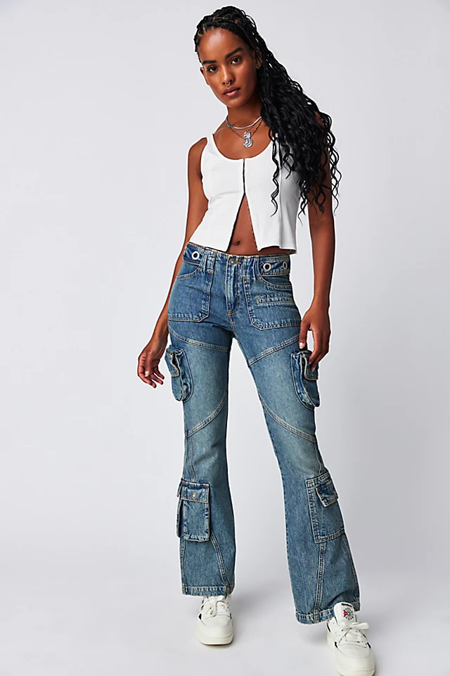 Call Me Crazy Cargo Jeans Ballistic Blue