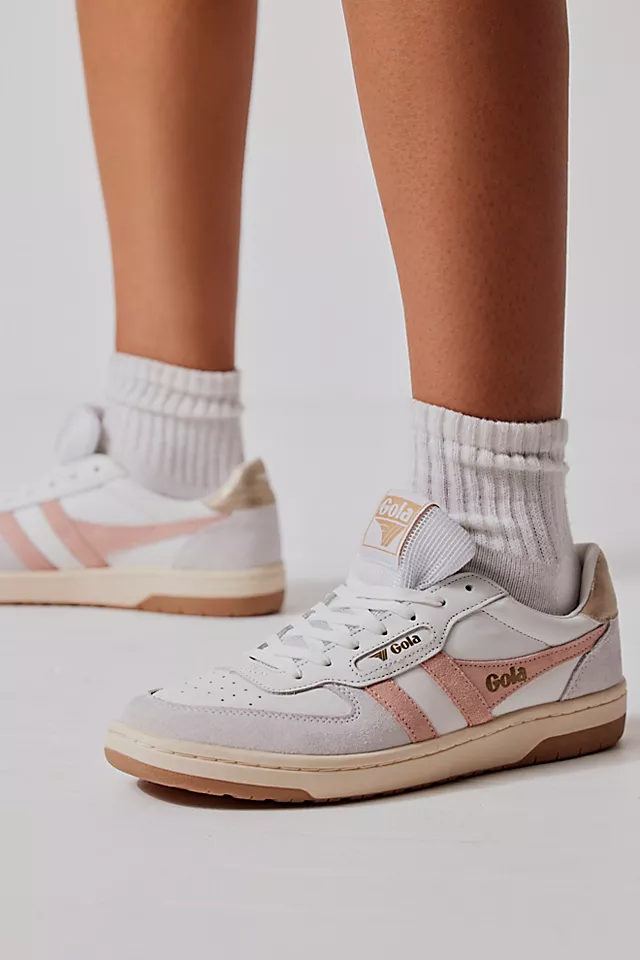 Hawk Sneakers White / Pearl Pink / Gold