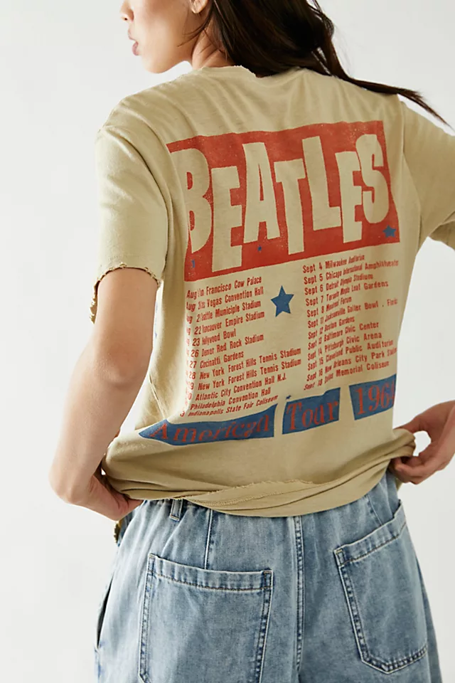 The Beatles American Tour Tee Camel