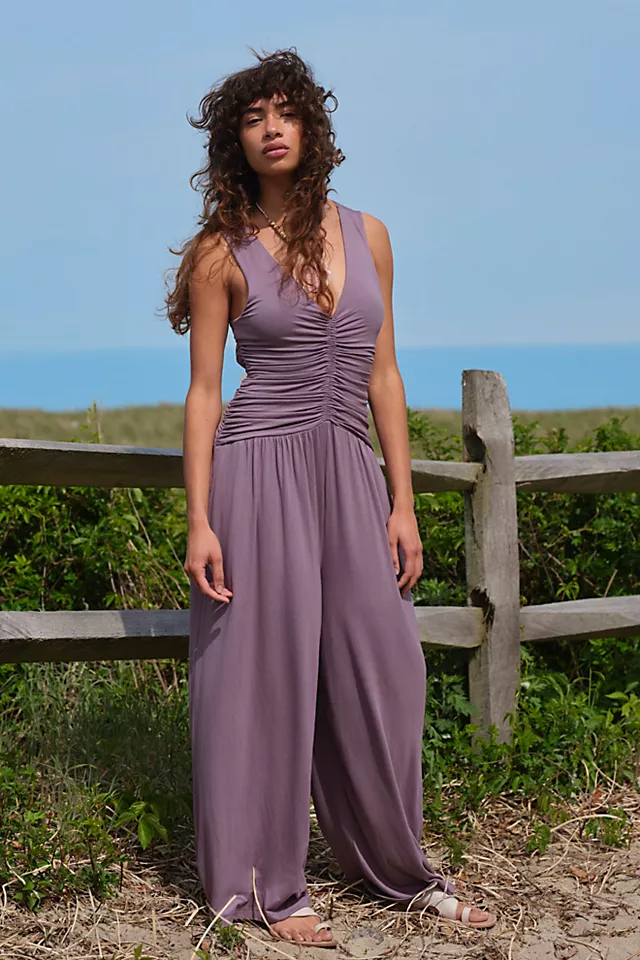 Kit Open-Back One-Piece Purple Taupe