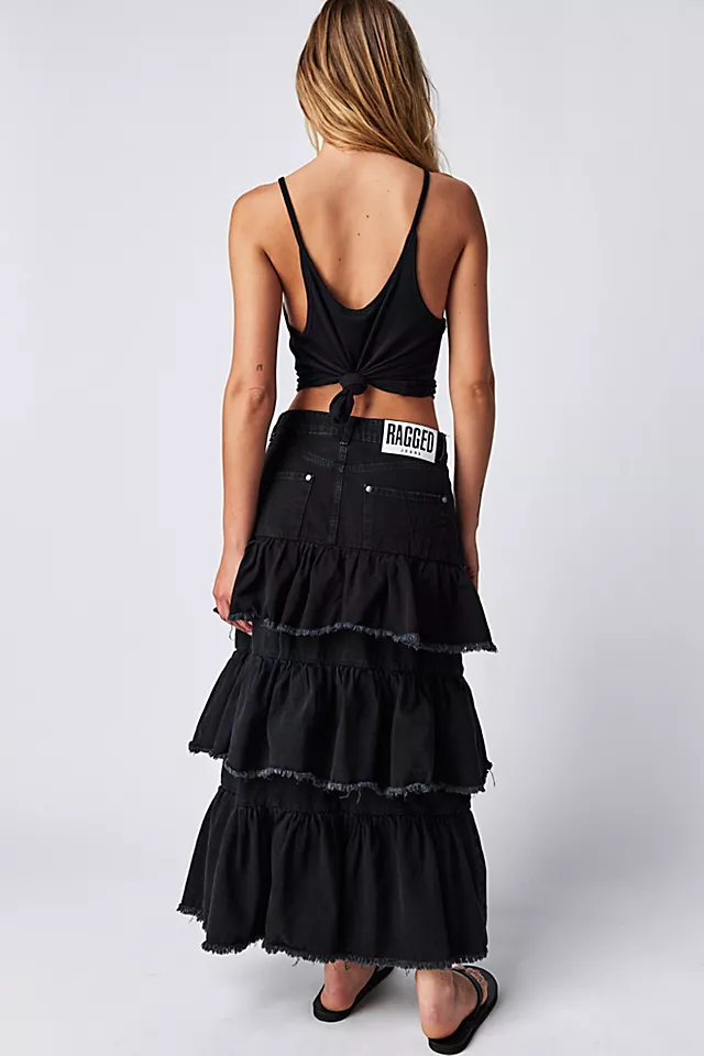 The Ragged Priest Morticia Skirt Charcoal
