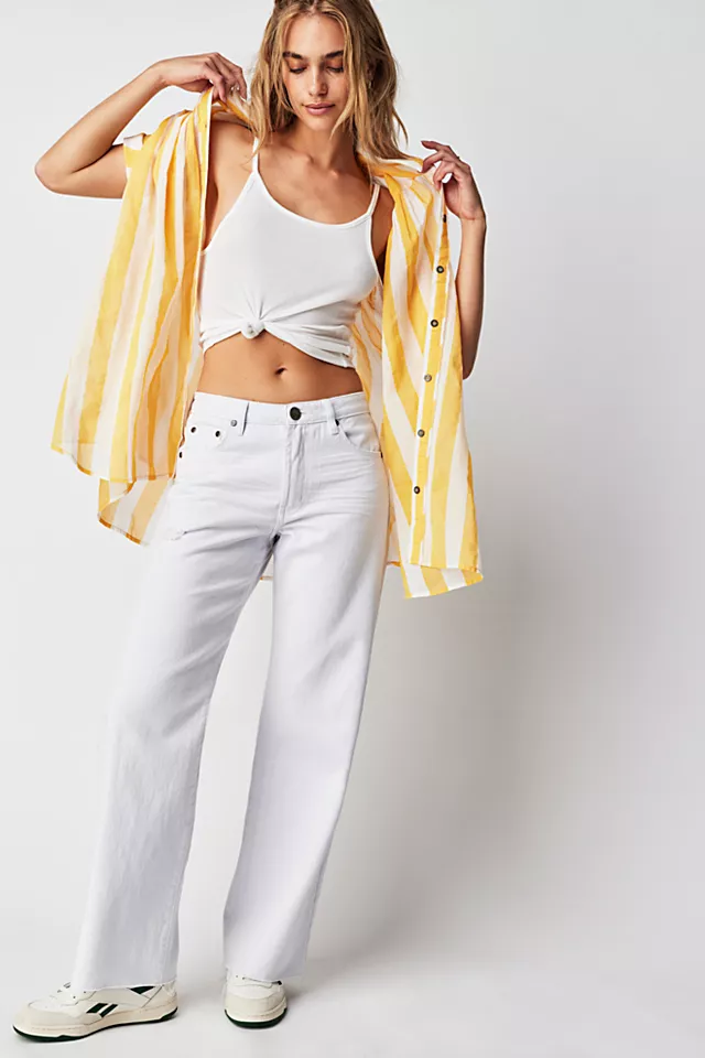 OneTeaspoon Jackson Wide-Leg Jeans Fresh White