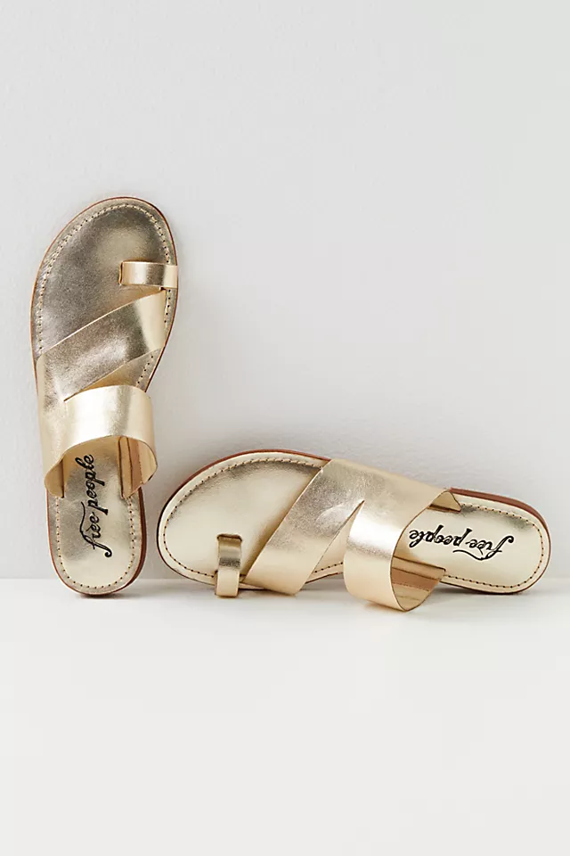 Abilene Toe Loop Sandals Gold Metallic