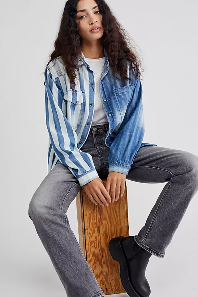 Roy Rogers Shirt Denim Stripe & Indigo