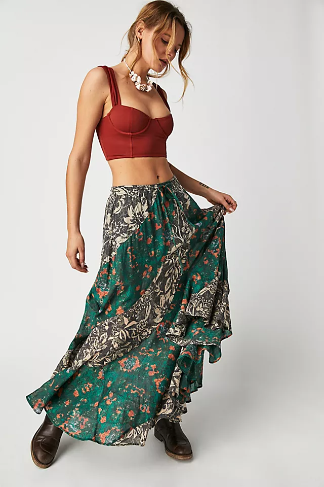 Jackie Maxi Skirt Charcoal Combo