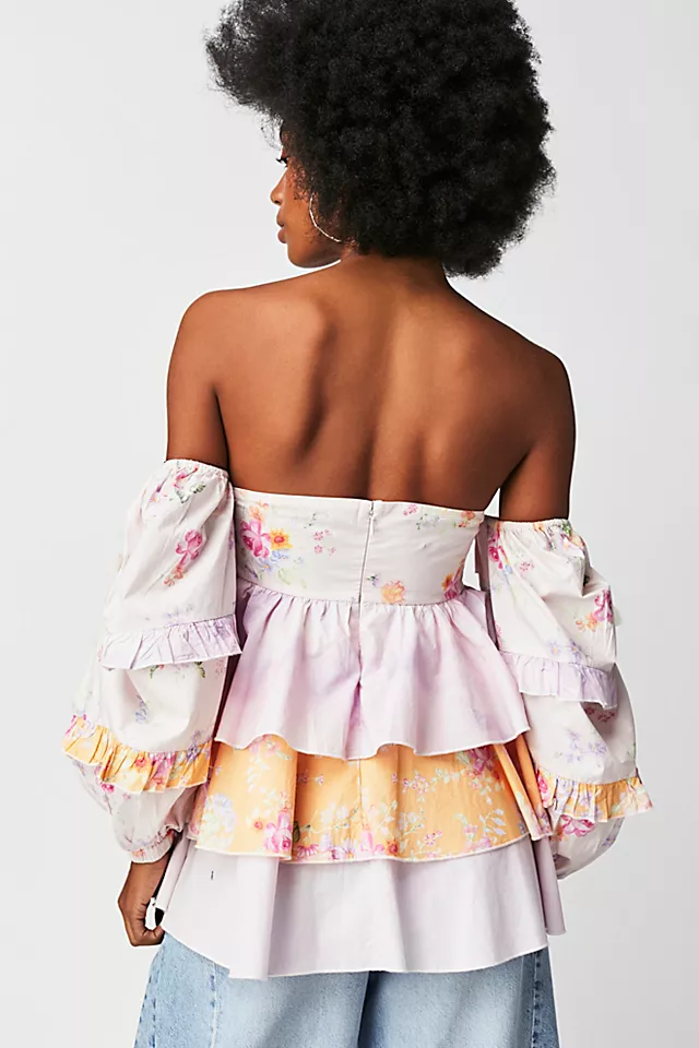 Fillyboo Sweet Pea Medley Ruffle Top Pink Combo