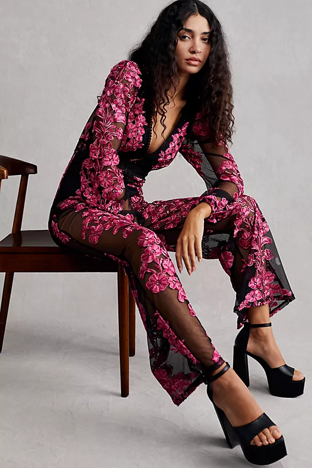 For Love & Lemons Temecula Jumpsuit Pink Ombre