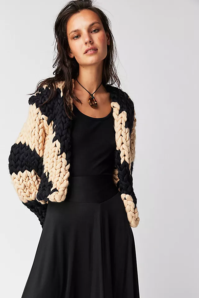 Hope Macaulay Diagonal Colossal Knit Jacket Black