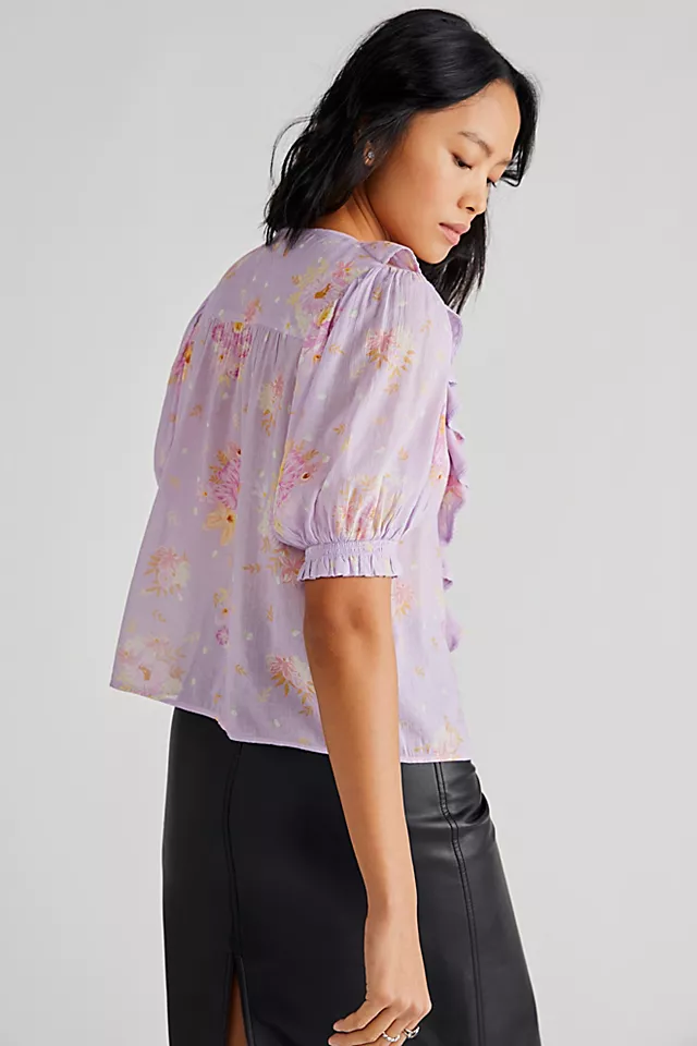 SPELL Lei Le Frill Short Sleeve Lavender Floral