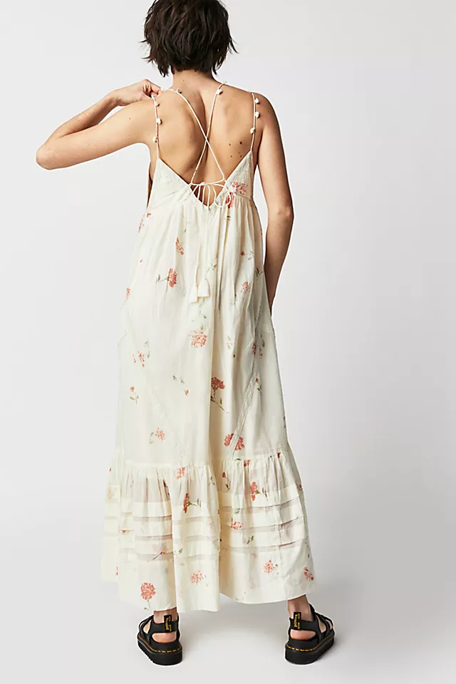 Bali Woodland Maxi Dress White Sand Combo