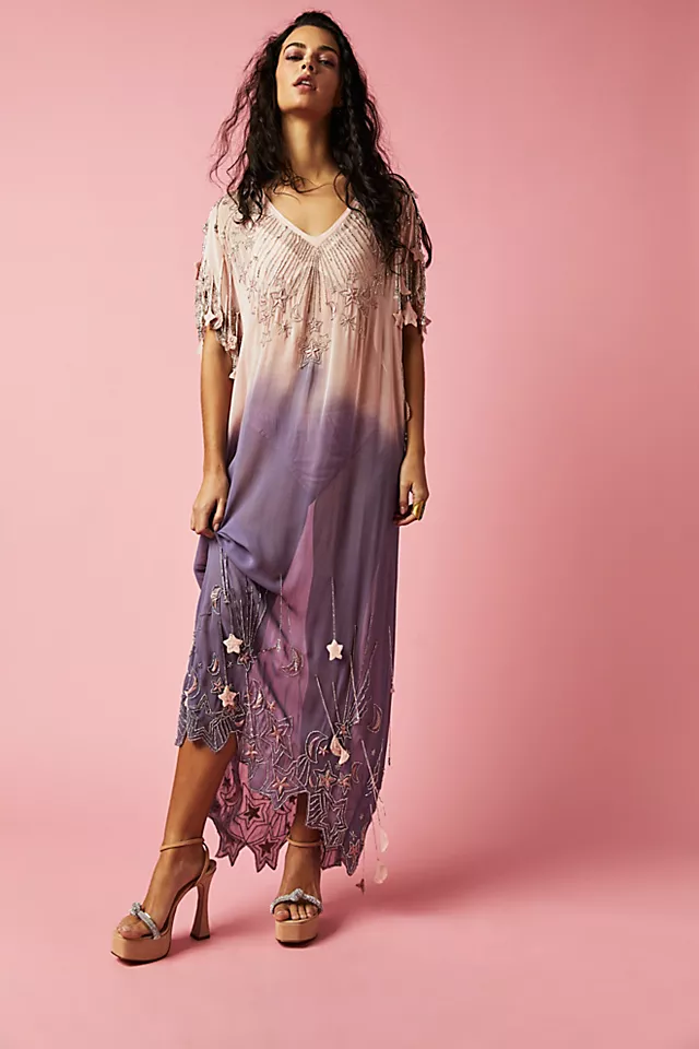 Esme Embellished Maxi Dress Orchid Wash Combo