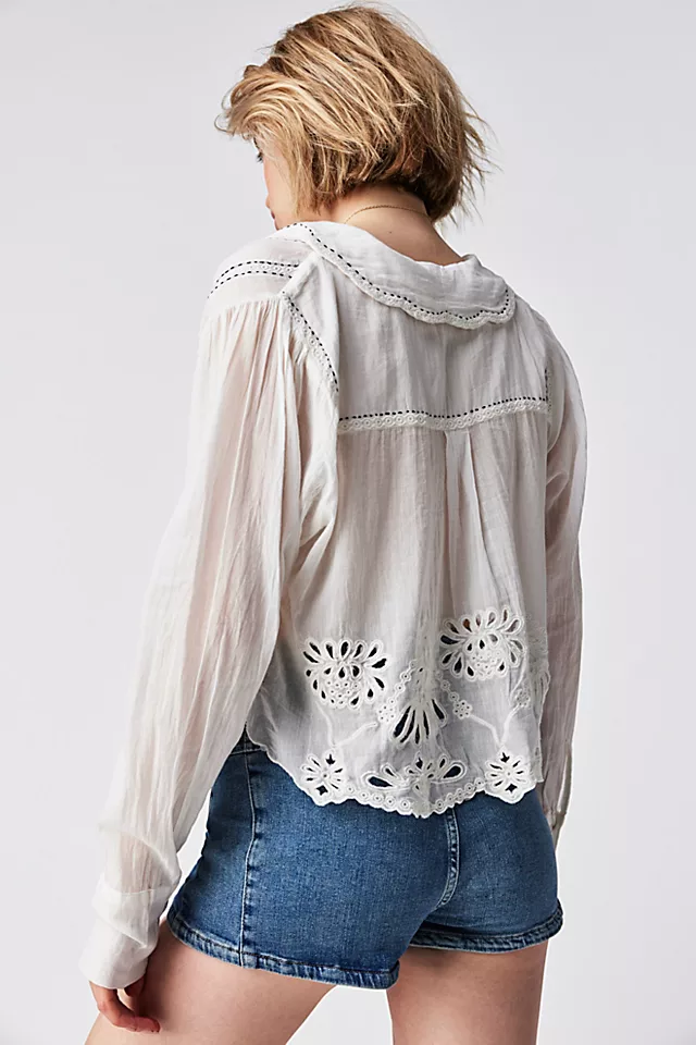 Violetta Cutwork Top Optic White