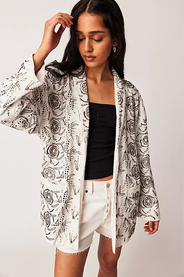 Venus Eyelet Jacket Ivory