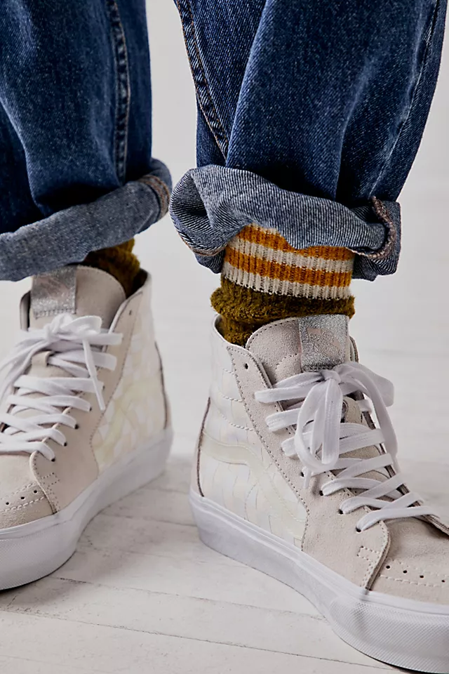 Sk8 Hi Tapered Checkered Sneakers White Checkerboard