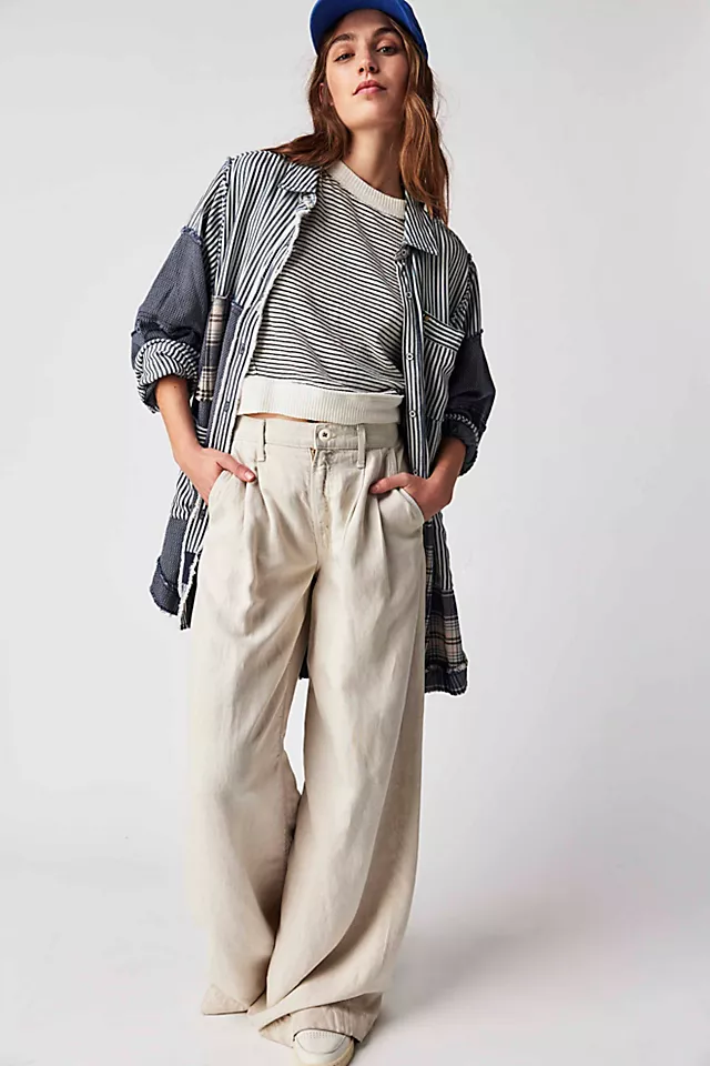 MOTHER High-Waisted Pouty Prep Heel Pants White Smoke