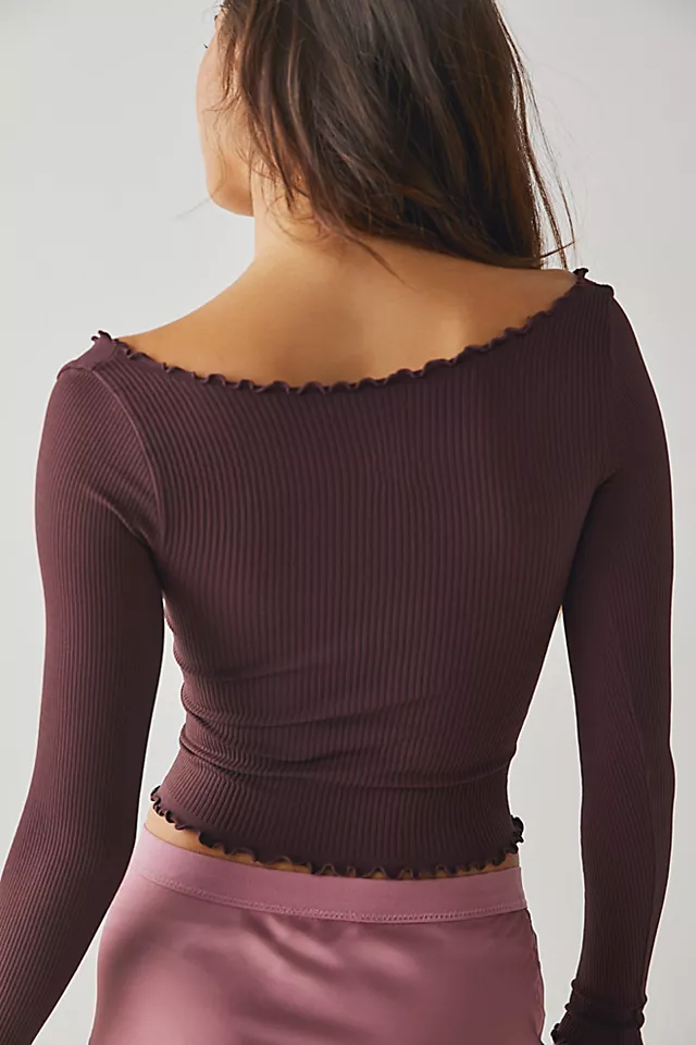 Easy To Love Seamless Long-Sleeve Chocolate Merlot