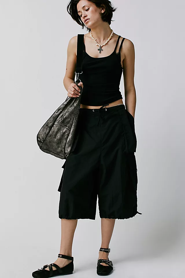 The Ragged Priest Breeze Parachute Shorts Black