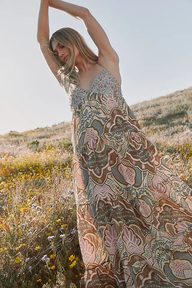 Ollari Alma Maxi Dress Chintz Mauve