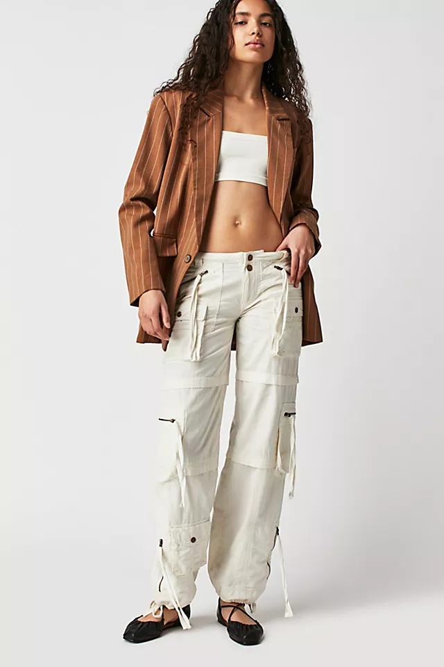 Last Time Stacked Parachute Pants Gardenia