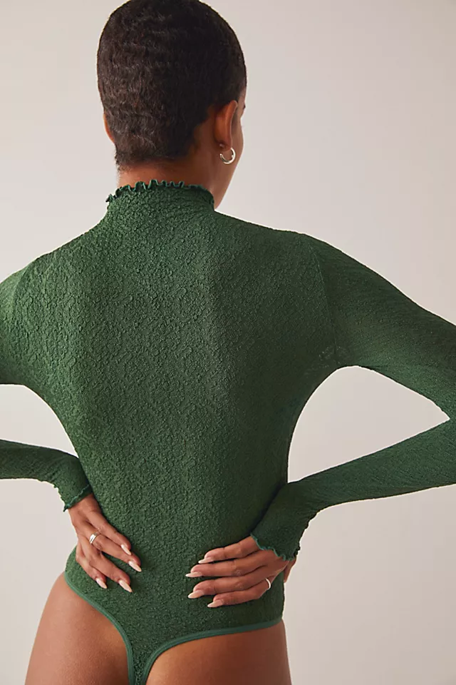 Mara Mock Neck Bodysuit Emerald Spell