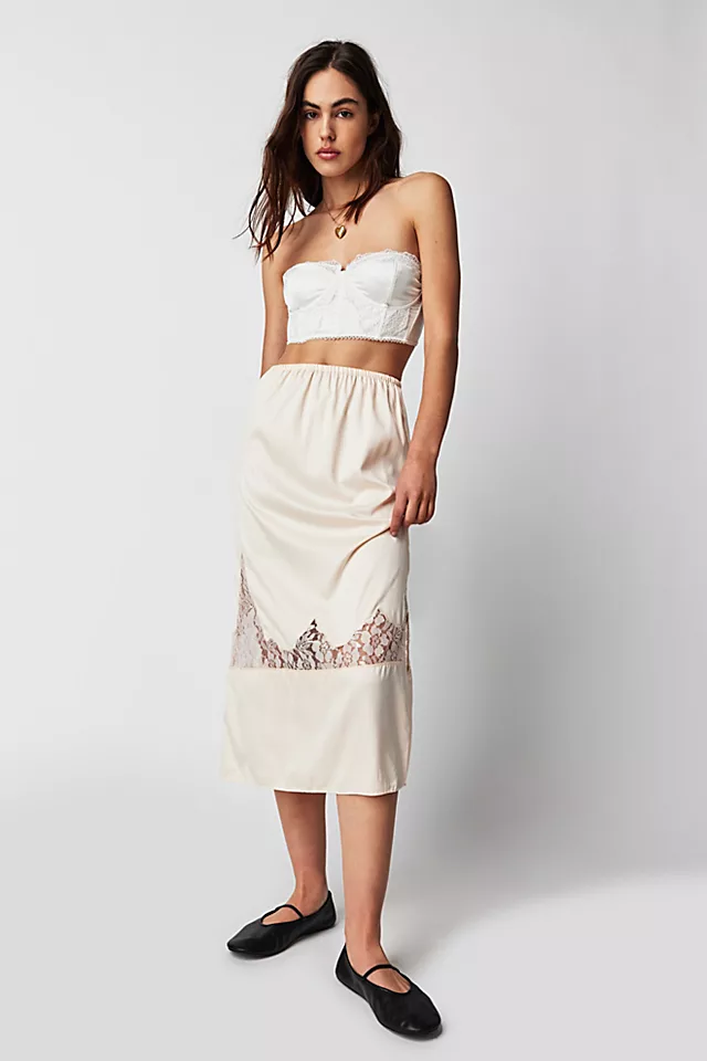 LoveShackFancy Fayette Skirt Champagne
