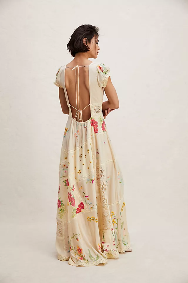 Hibiscus Heaven Maxi Dress Cream Combo