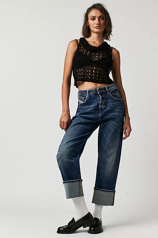 Diesel 1999 Mid-Rise Loose Straight Jeans Mid Blue