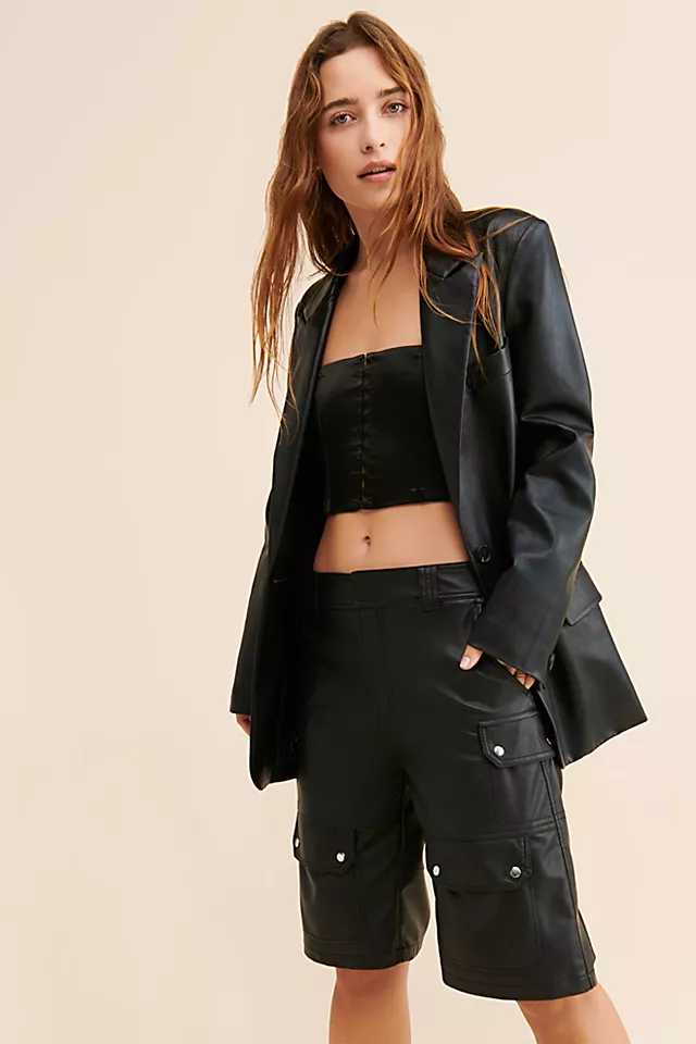A New Wave Vegan Cargo Shorts Black