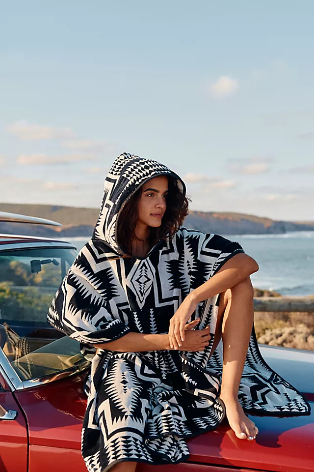 Pendleton Jaquard Hooded Towel Harding Black