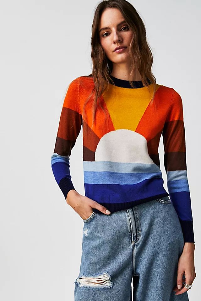 California Dreamin Sweater Orange Multi