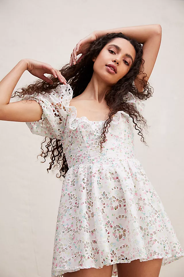 For Love & Lemons Magnolia Mini Dress White