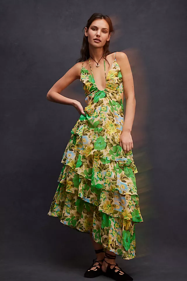 ASTR Aneira Dress Green Multi