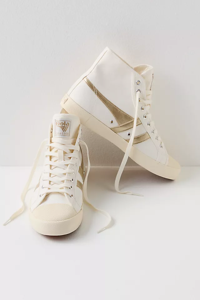 Coaster Flame High Top Sneakers Off White / Gold