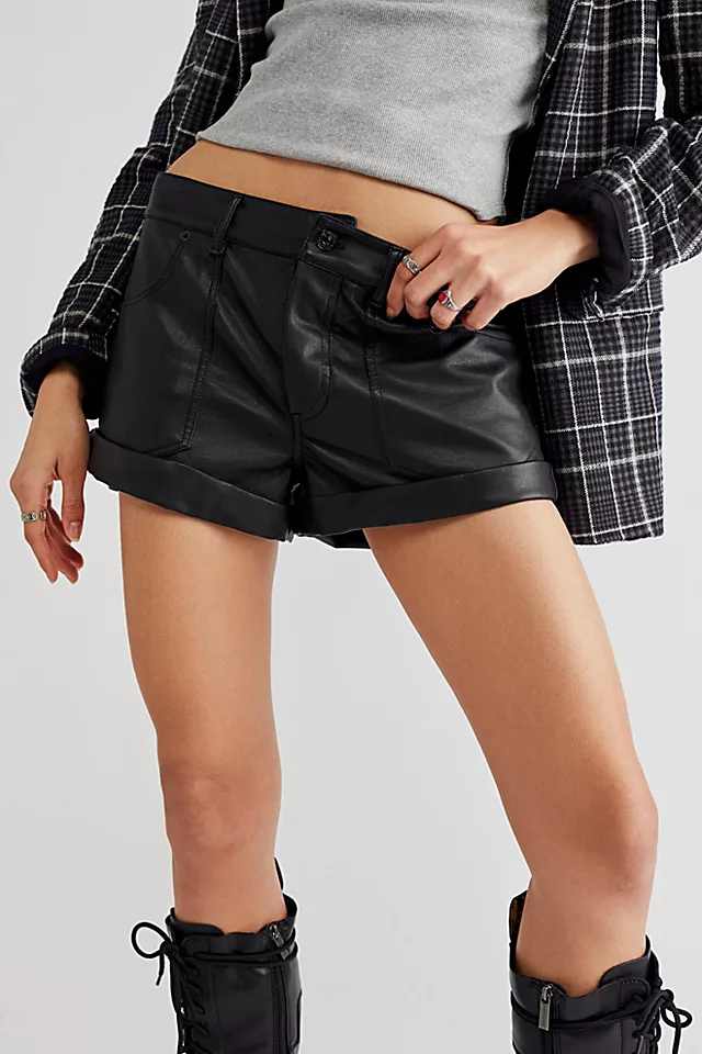 Beginner's Luck Vegan Slouch Shorts Black