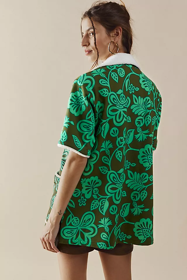 Anna Sui Tropical Havana Terry Jacket Glo Green