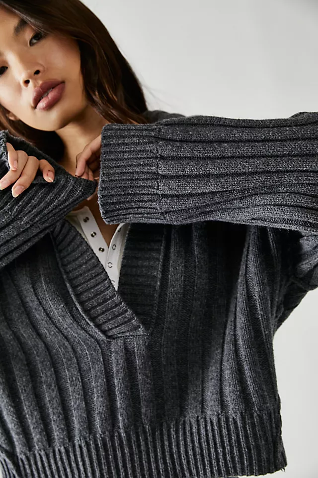 We The Free Rudi Funnel Neck Sweater Storm Grey