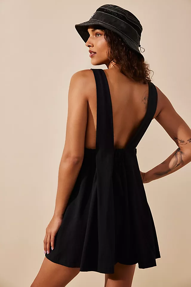 Cassie Low-Back Romper Black