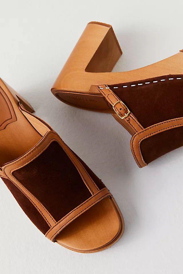 Sophisticated Slip In Clogs Cognac