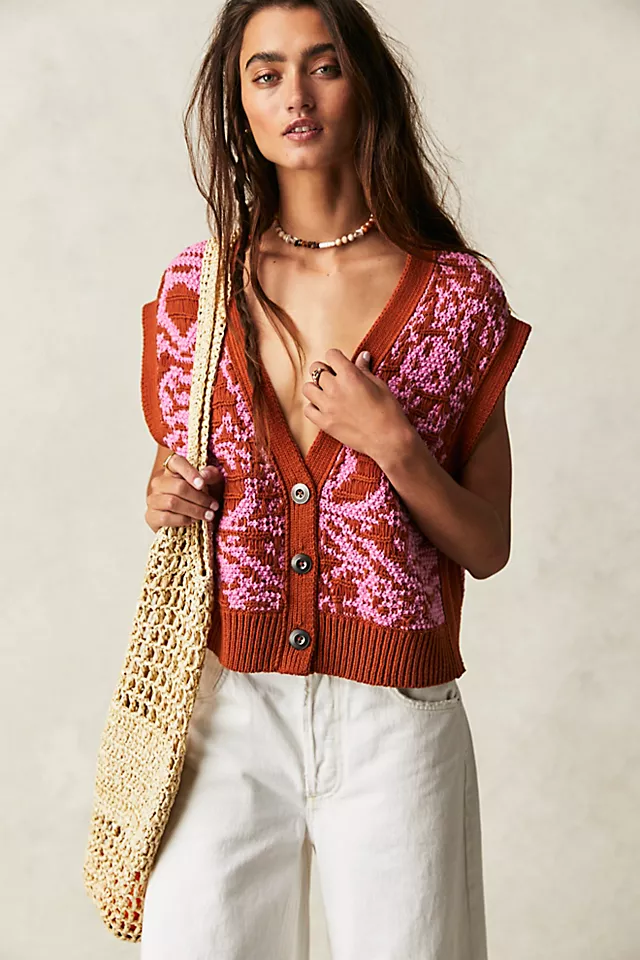 Tapestry Vest Cinna Magnolia Combo