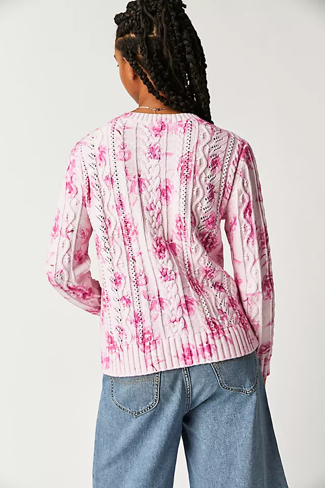 LoveShackFancy Lux Cardigan Pink Dreamfields