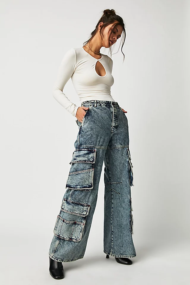 Diesel D-Sire Cargo Jeans Mid Blue